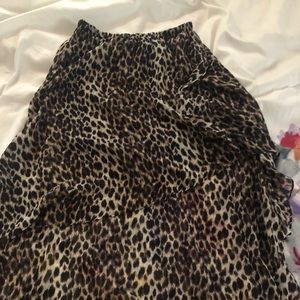 Skirt high low cheetah